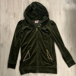 Juicy Couture Olive Green Velvet Hoodie